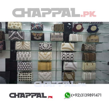 Chappal.pk Hand Embroidered Beaded Velvet Handbag - PRS 4