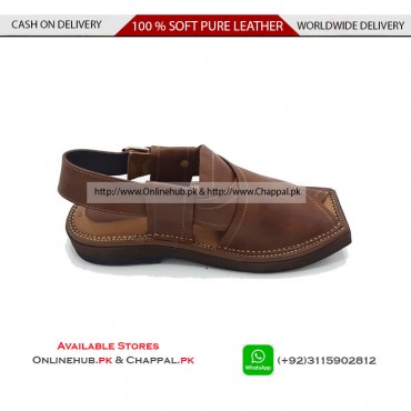 KAPTAAN CHAPPAL CAMEL COLOR PURE LEATHER DISCOUNT PRICE