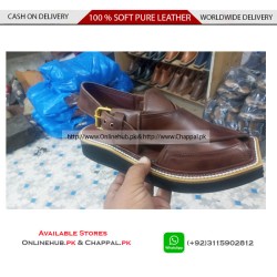 Classic Brown Pure Leather Peshawari Chappal Sandal - KP030
