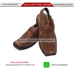 Classic Brown Leather Peshawari Chappar Sandal for Men - KP039