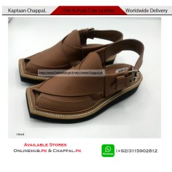 Pure Leather Brown Kaptaan Chappal Double Sole - KP050