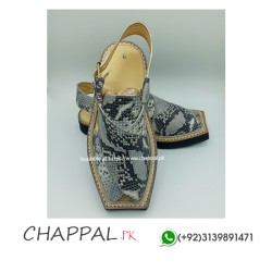 Pakistani Leather Snakeprint Peshawari Chappal Sandal - KSC005