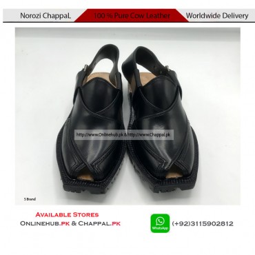 NOROZI KHERI DOUBLE SOLE DESIGNS IN BLACK COLOR LEATHER