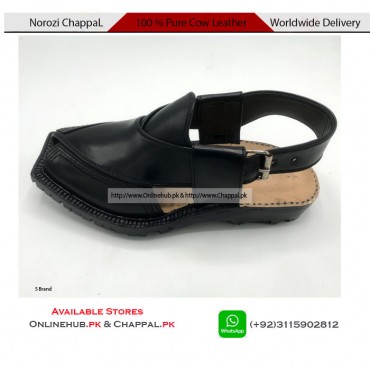 NOROZI KHERI DOUBLE SOLE DESIGNS IN BLACK COLOR LEATHER