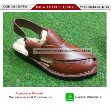 NOROZI KHERI DOUBLE SOLE DESIGNS IN BROWN COLOR LEATHER