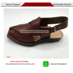 Traditional Brown Leather Norozi Chappal Sandals for Men - NOZ004