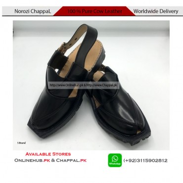 NOROZI KHERI IN ROUND SHAPE DESIGN PURE BLACK COLOR LEATHER