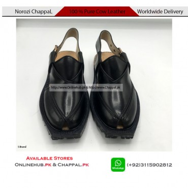 NOROZI KHERI IN ROUND SHAPE DESIGN PURE BLACK COLOR LEATHER