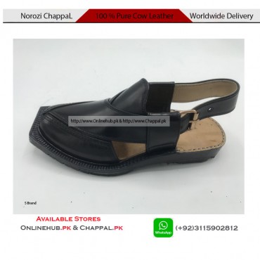 NOROZI KHERI IN ROUND SHAPE DESIGN PURE BLACK COLOR LEATHER