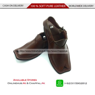 Classic Brown Pure Leather Peshawari Chappal Sandal - PS011