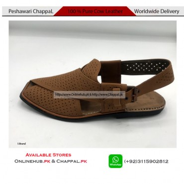 PESHAWARI CHAPPAL IN ROUND SHAPE BLACK & BROWN COLOR