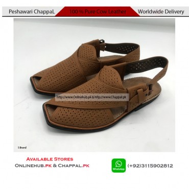 PESHAWARI CHAPPAL IN ROUND SHAPE BLACK & BROWN COLOR