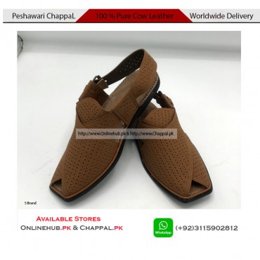 PESHAWARI CHAPPAL IN ROUND SHAPE BLACK & BROWN COLOR