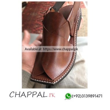 PESHAWARI CHAPPAL IN UPPER TOUCH DESIGN COLOR BROWN