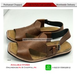 Classic Leather Peshawari Chappal Brown Mens Sandals - PS034