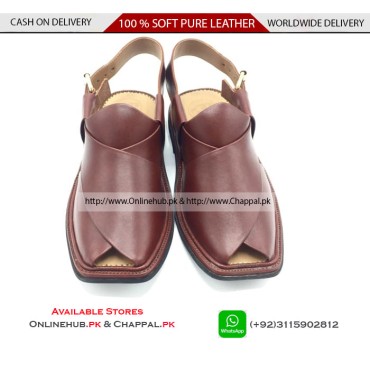 Classic Brown Pure Leather Peshawari Chappal Sandal - PS039 Classic Brown Pure Leather Peshawari Chappal Sandal - PS039
