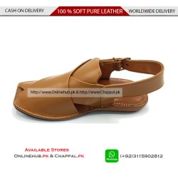 Classic Tan Leather Peshawari Chappal Sandal For Men - PS043