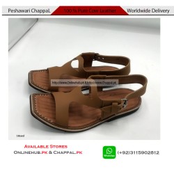 Classic Brown Leather Peshawari Chappal Mens Sandals - PS046