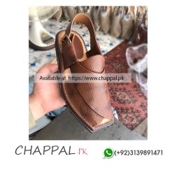 Chappal.pk Brown Leather Peshawari Chappal Sandal - PS048