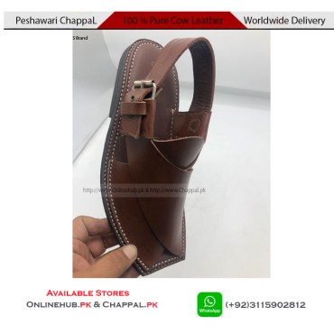 Classic Leather Peshawari Chappal Sandal Brown - PS053