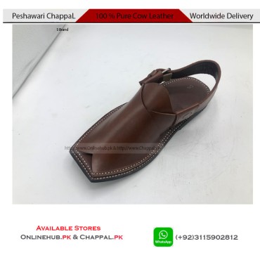 Classic Leather Peshawari Chappal Sandal Brown - PS053