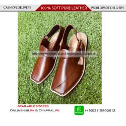 Classic Brown Leather Peshawari Chappal Mens Sandal - PS059