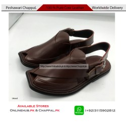 Classic Leather Peshawari Chappal Sandal in Brown - PS069