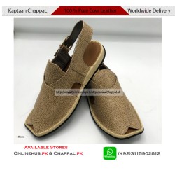 Kaptaan Genuine Leather Peshawar Chappal Tan Sandal - PS073