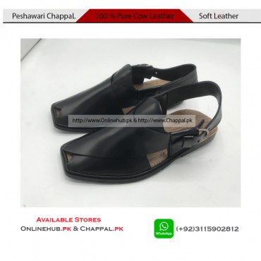 BLACK PESHAWARI CHAPPAL PURE LEATHER DESIGN HANDMADE