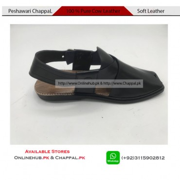 BLACK PESHAWARI CHAPPAL PURE LEATHER DESIGN HANDMADE