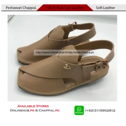 Tan Pure Cow Leather Peshawari Chappal - PS094