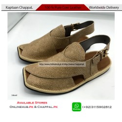 Tan Cow Leather Kaptaan Chappal with Double Sole - PS096