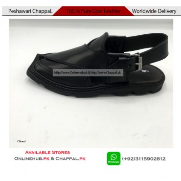 PESHAWARI CHAPPAL BLACK COLOR DESIGN AVAILABLE IN LEATHER