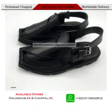 PESHAWARI CHAPPAL BLACK COLOR DESIGN AVAILABLE IN LEATHER