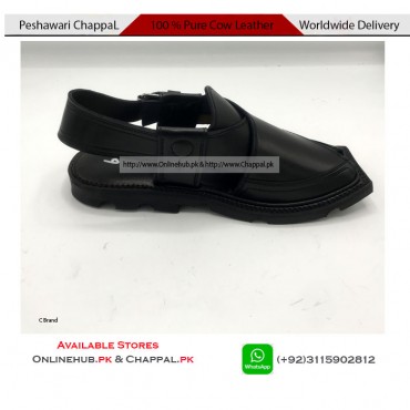 PESHAWARI CHAPPAL BLACK COLOR DESIGN AVAILABLE IN LEATHER