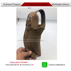 S Brand Pure Cow Leather Peshawari Chappal Brown - PS122