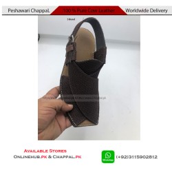 S Brand Pure Leather Peshawari Chappal Brown Double Sole - PS123
