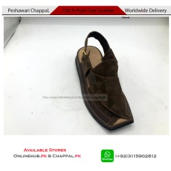Classic Brown Leather Peshawari Chappal Double Sole - PS193
