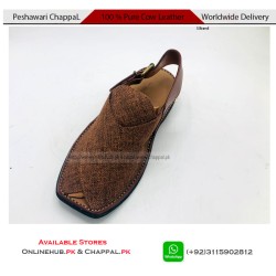 Classic Brown Pure Leather Peshawari Chappal - PS195