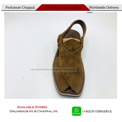 S Brand Pure Leather Brown Peshawari Chappal - PS200