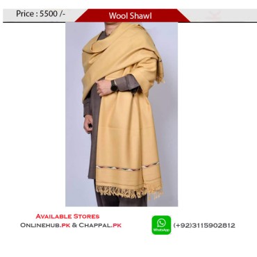 Classic Wool Blend Winter Shawl for Men in Light Brown - SHW037
