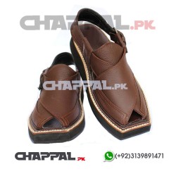 Classic Brown Leather Peshawari Chappal Sandal - KP032